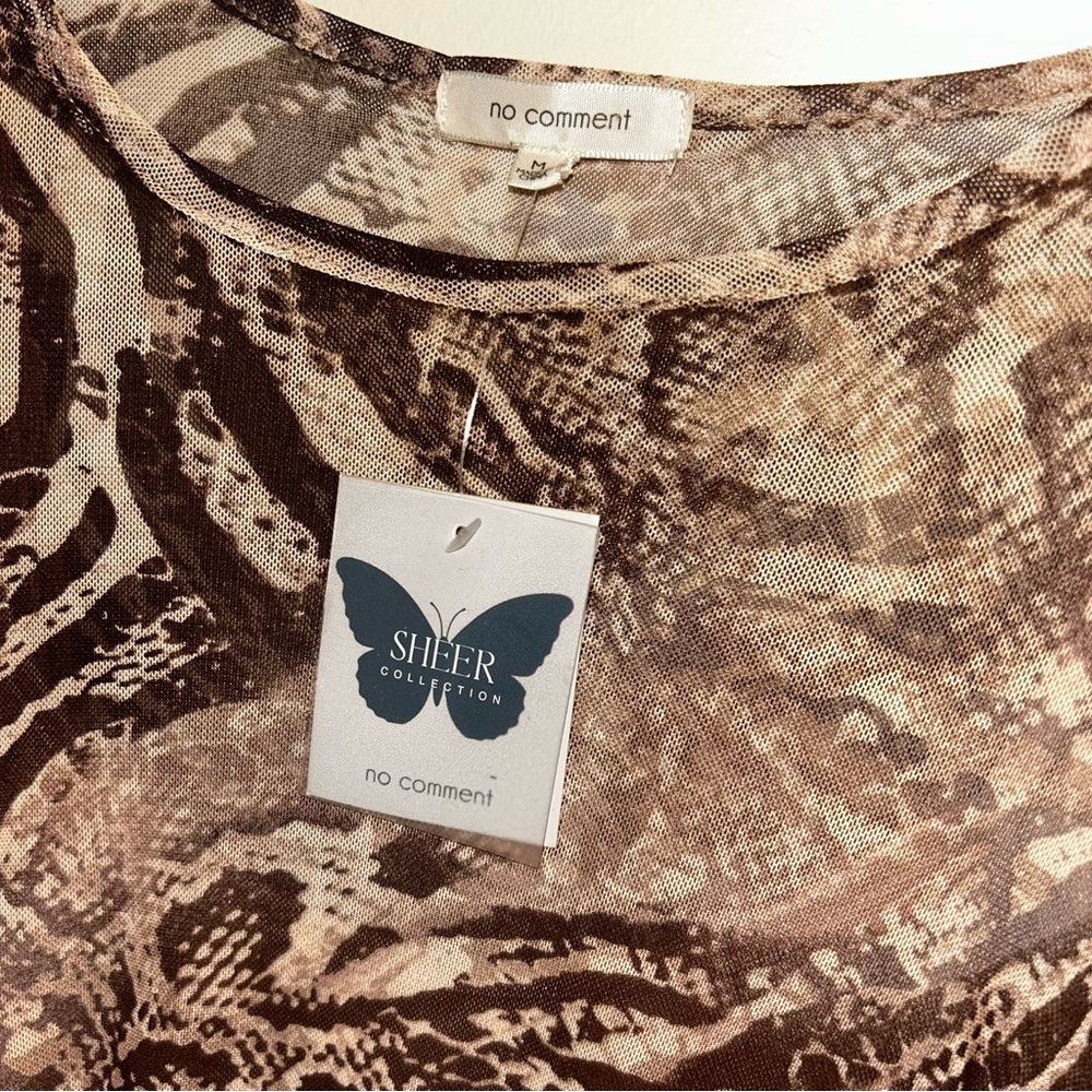 Women's Brown Sheer Top